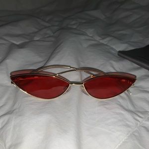 Red and Gold cat eye sunglasses